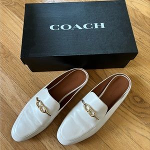 Coach Sienna Slide Loafer White Leather